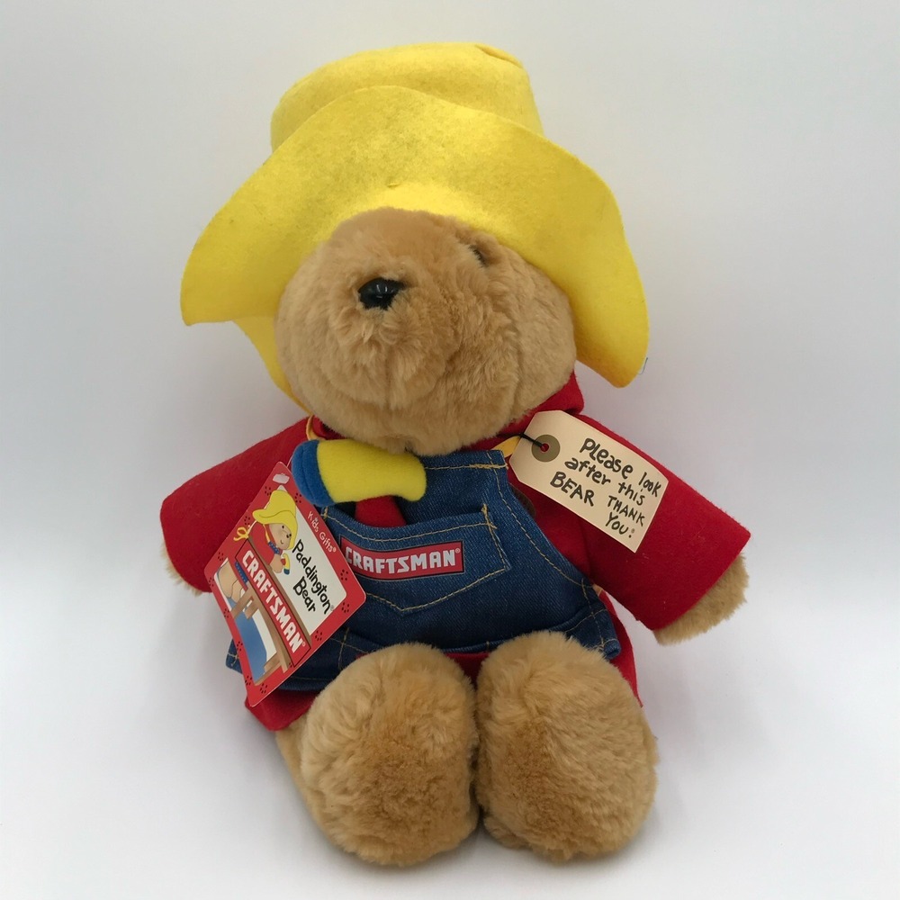 Sears Craftsman 15.5" PADDINGTON BEAR w/ Red Coat Yellow Hat Blue Denim Apron